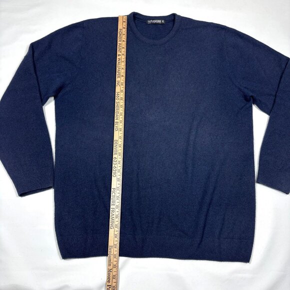 Native World New Zealand Blue Possum Merino Wool Silk Pullover Sweater Mens XL - Picture 7 of 8